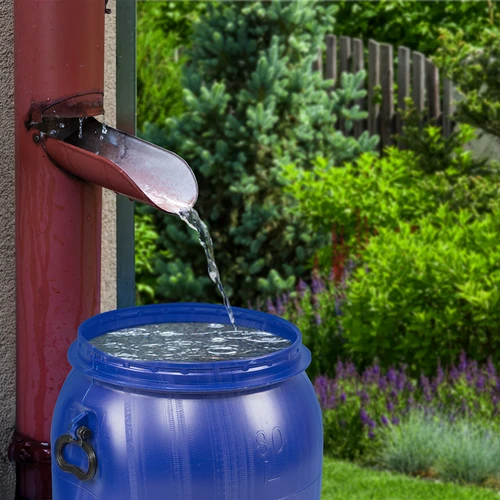 Tønde til kål, agurker 80 L, blå med bånd - 14