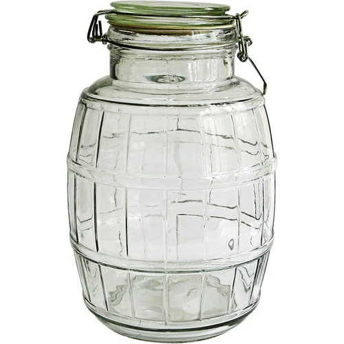 Tøndeformet 2,1 L sylteglas med klips  - 1 