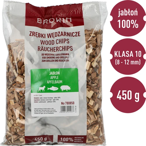 Træflis til røgning/grillning, æbletræ, 450 g, kl.10 - 3