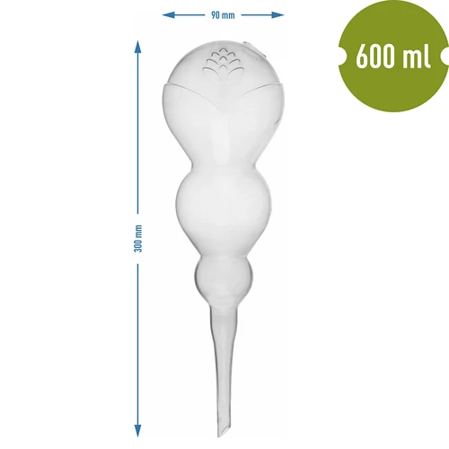 Tredobbelt vandingskugle (trekammer), gennemsigtig farveløs, 600 ml - 5