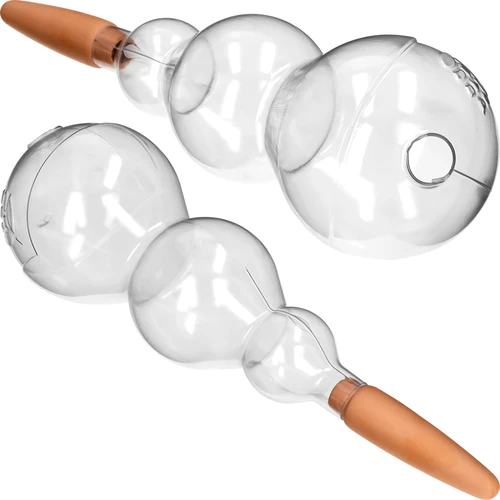 Tredobbelt vandingskugle (trekammer), gennemsigtig klar, med keramisk fod, 600 ml - 2