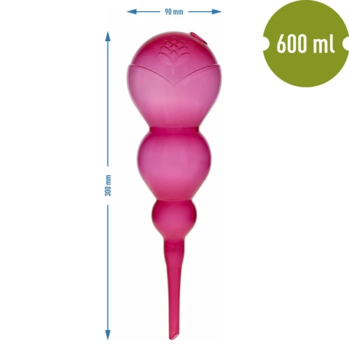 Tredobbelt vandingskugle (trekammer), gennemsigtig lyserød, 600 ml - 5