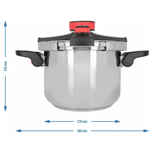 Trykkoger i rustfrit stål, 6 L - 10