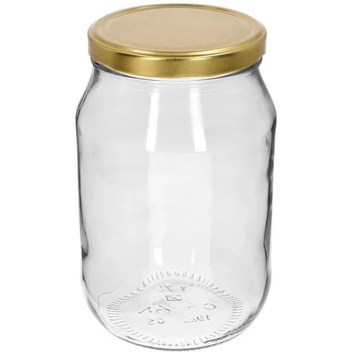 Twist-off-glas 1,7 L med gyldent låg fi 100/6, 1 stk.