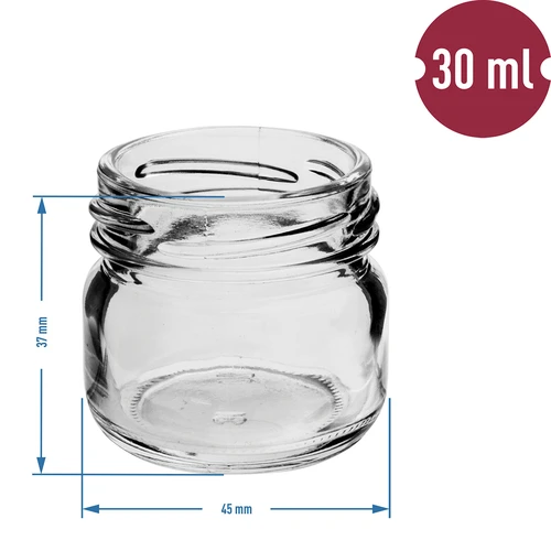Twist-off krukke 30 ml med farvet låg fi 43 - 10 stk. - 4