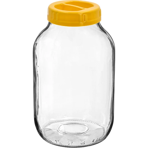 Twist-off krukke 4 L og låg af plast fi 100 med håndtag