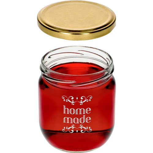 Twist-off krukke 425ml med tryk 'Home Made' og låg, 3 stk. - 5