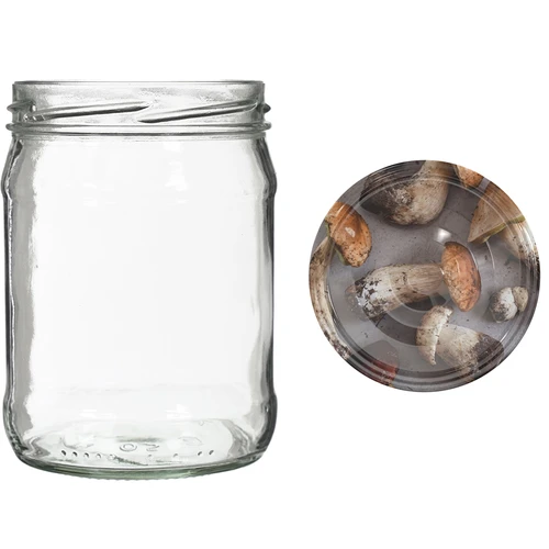 Twist-off krukke 500 ml med farverigt låg fi82/6 - 6 stk. - 8