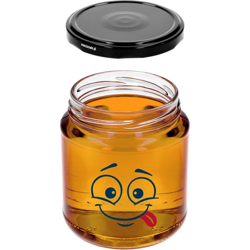 Twist-off krukke 580ml med tryk Smiley og låg fi 82/6 - 3 stk. - 6