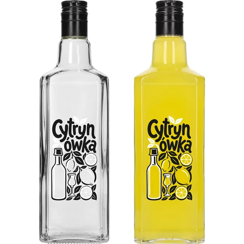 Tynktura-flaske 500 ml med trykket „Cytrynówka” og skruelåg - 3