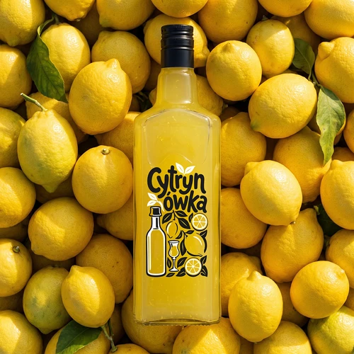 Tynktura-flaske 500 ml med trykket „Cytrynówka” og skruelåg - 6