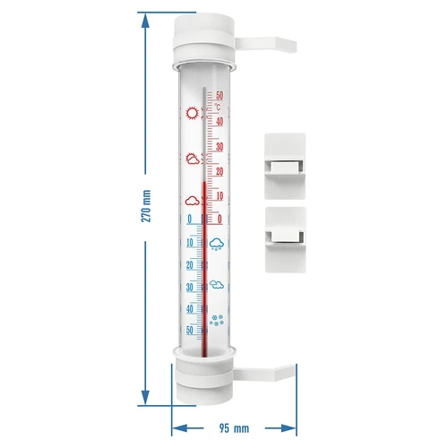 Udendørs termometer (-50°C til +50°C) 23cm mix, polsk produktion - 2