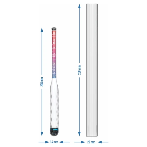 Uknuseligt alkoholmeter med prøverør, måleområde 20–98 % - 7