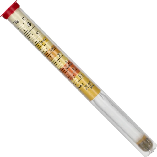 Uknuseligt hydrometer til mjød med prøvecylinder, måleområde 10-50°Blg - 3