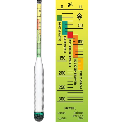 Uknuseligt salinometer med prøverør, måleområde: 0–300 g salt/L - 4