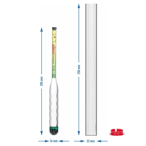 Uknuseligt salinometer med prøverør, måleområde: 0–300 g salt/L - 5