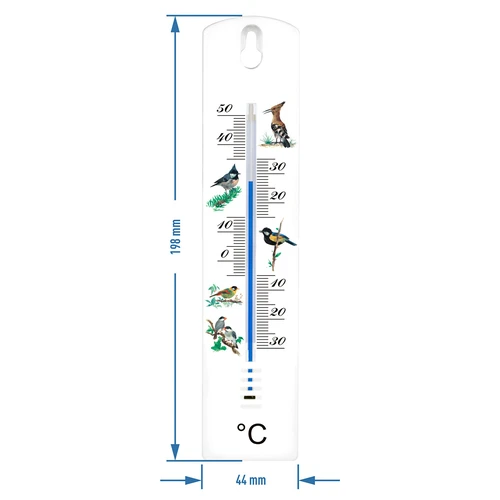 Universal termometer med grafik - fugle (-30°C til +50°C) 20cm - 2