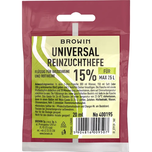 Universal vingær, 20 ml DE/EN  - 1 