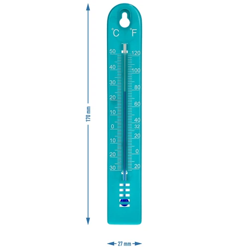 Universel termometer (-30 til +50°C), 17 cm, blå - 4