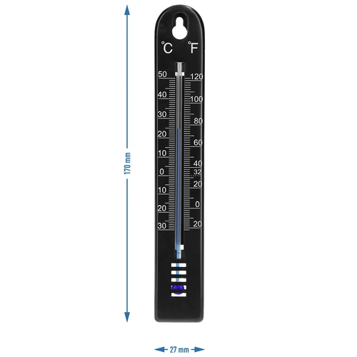 Universel termometer (-30 til +50°C), 17 cm, sort - 4