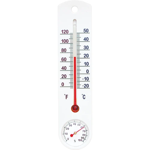 Universelt hvidt termometer med hygrometer (-20°C til +50°C) 25cm  - 1 
