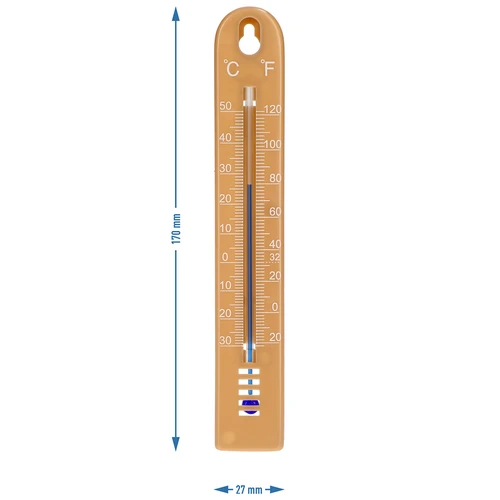 Universelt termometer (-30 til +50°C), 17 cm, lysebrun - 4