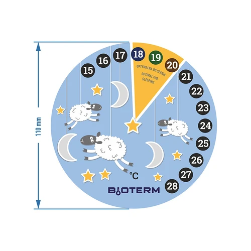 Værelse termometer, flydende krystal, børne Ø 11cm - 2
