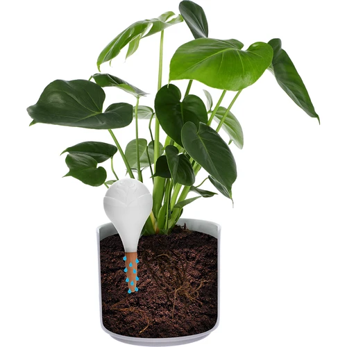 Vandingskugle til planter, mat hvid med keramisk fod, 400ml - 6