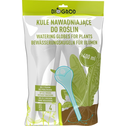 Vandingskugler til planter, hvide halvgennemsigtige, 400 ml, 4 stk. - 3