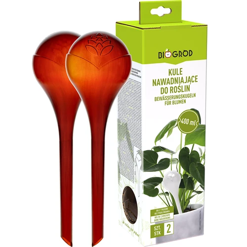 Vandingskugler til planter, ravfarvede gennemsigtige, 400 ml, 2 stk. - 3