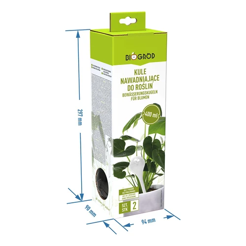 Vandingskugler til planter, sorte gennemsigtige, 400 ml, 2 stk. - 6