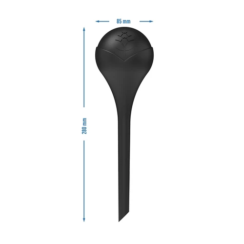 Vandingskugler til planter, sorte matte, med prop, 400ml, 4 stk. - 6