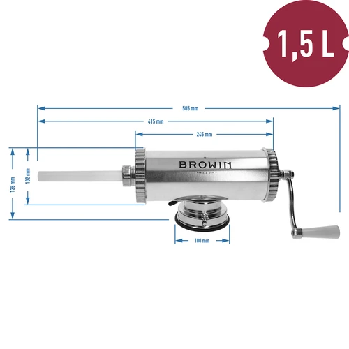 Vandret pølsestopper 1,5 kg med silikonestempel - 10