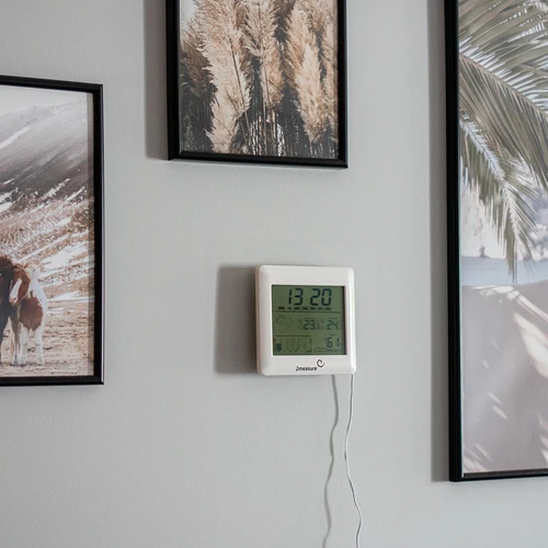 Vejrstation – elektronisk, baggrundsbelyst, sonde, hvid - 10