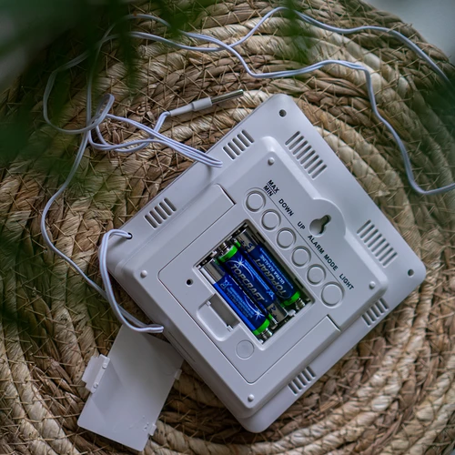 Vejrstation – elektronisk, baggrundsbelyst, sonde, hvid - 12