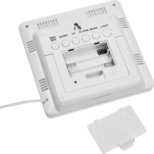 Vejrstation – elektronisk, baggrundsbelyst, sonde, hvid - 4