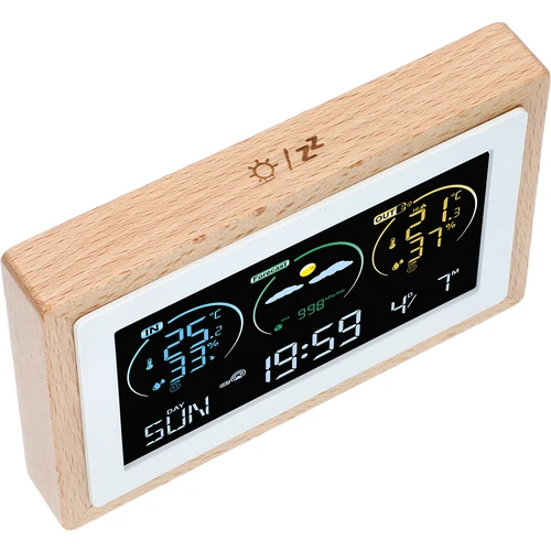 Vejrstation (RCC,DCF) - elektronisk, trådløs, oplyst, sensor, hvid - 4