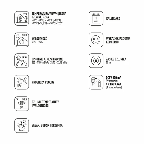 Vejrstation (RCC,DCF) - elektronisk, trådløs, oplyst, sensor, hvid - 9