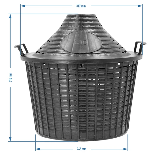 Vinballon 10 L i plastikkurv - 6