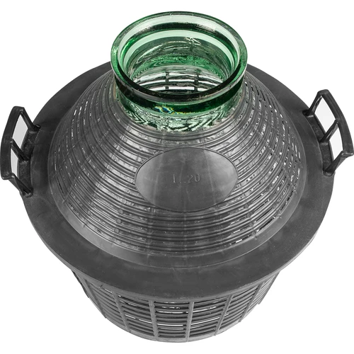 Vinballon 20 L med bred hals i plastikkurv - 3