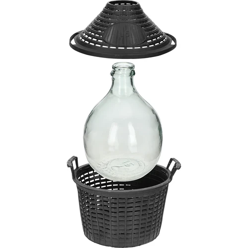 Vinballon 5L i plastikkurv - 4