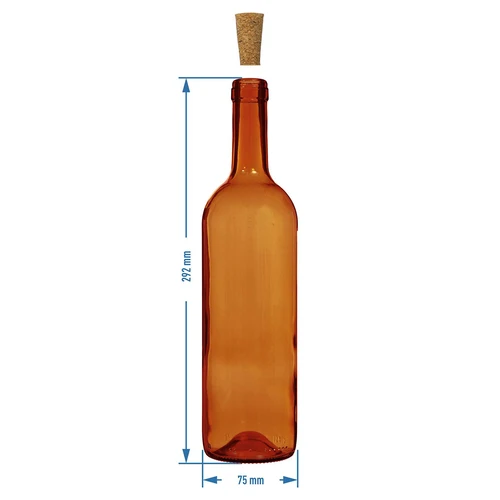 Vinflaske 0,75 L brun - pakke med 8 stk. - 6