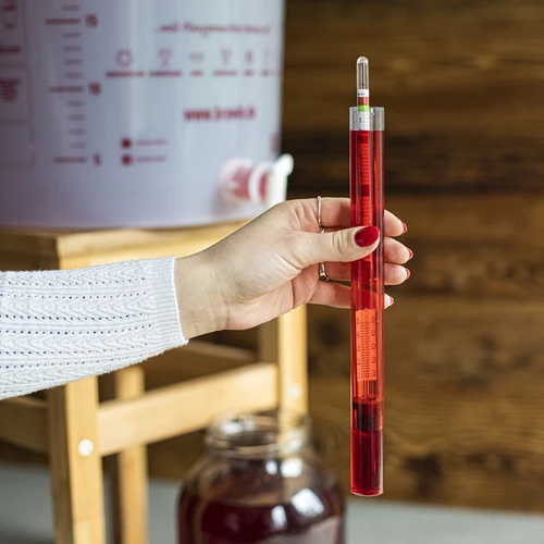 Vinmåler med termometer i uknuselig reagensglas - 4