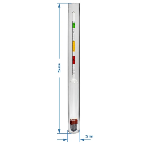 Vinometer (sukkerometer) i et uknuseligt reagensglas - 3