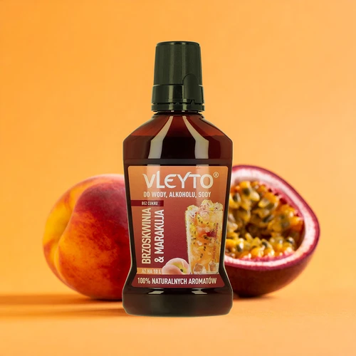 VLEYTO Fersken & Passionsfrugt – smagsessens med naturlige aromaer, 250 ml - 4