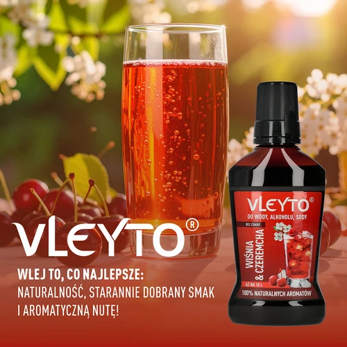 VLEYTO Kirsebær & Hæg – smagsessens med naturlige aromaer, 250 ml - 6