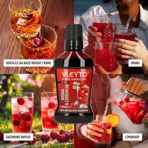 VLEYTO Kirsebær & Hæg – smagsessens med naturlige aromaer, 250 ml - 7