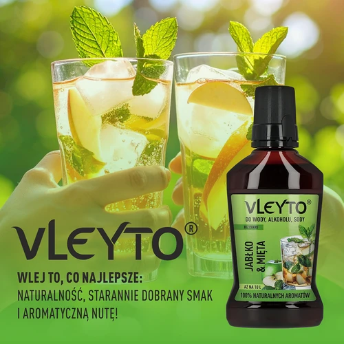VLEYTO Mynte & Æble – smagsessens med naturlige aromaer, 250 ml - 6