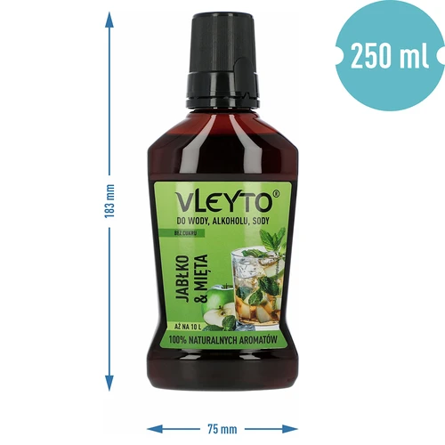 VLEYTO Mynte & Æble – smagsessens med naturlige aromaer, 250 ml - 5
