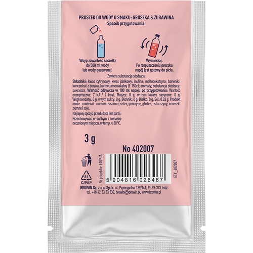 VSYPTO med smag af Pære & Tranebær, 3 g - 3